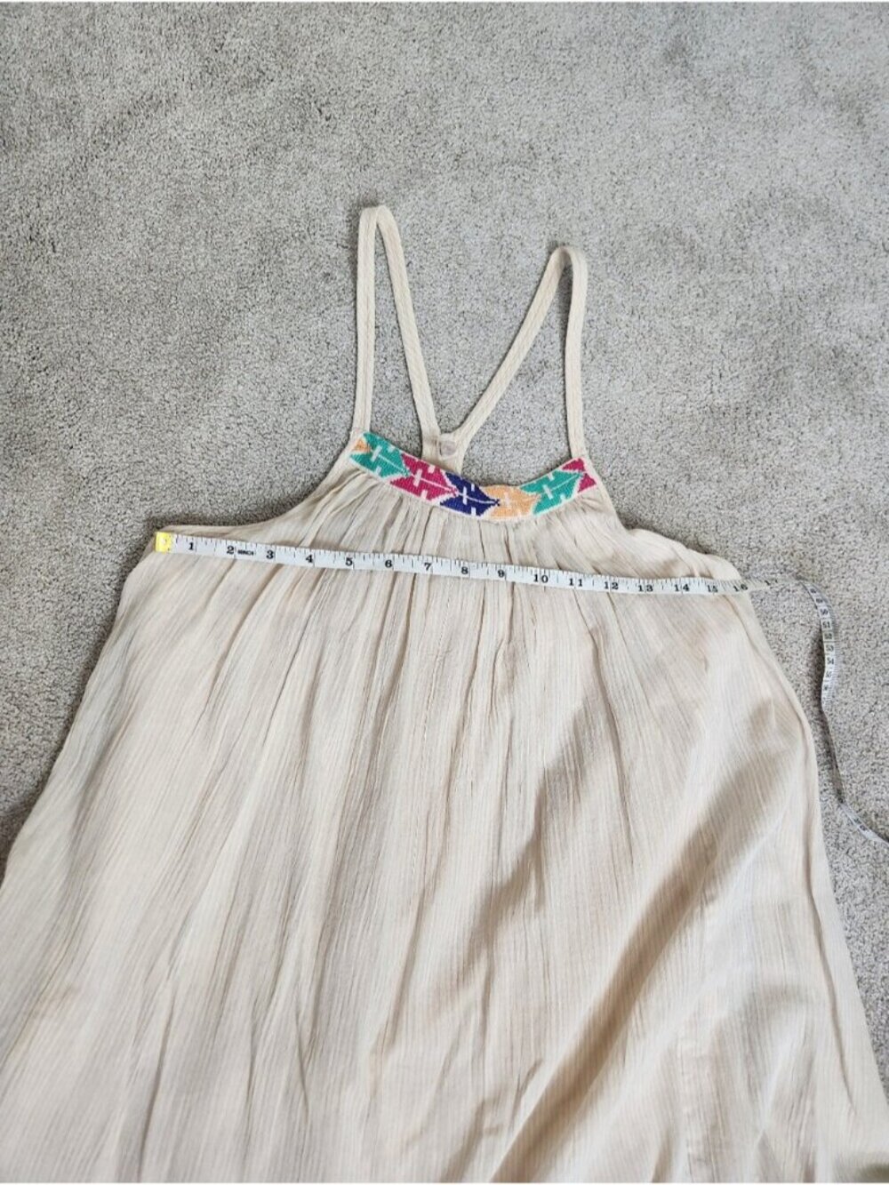 Free People 100% Cotton Cream Dress Size XS Fits Small - Medium Oversized Drapey - Picture 6 of 13